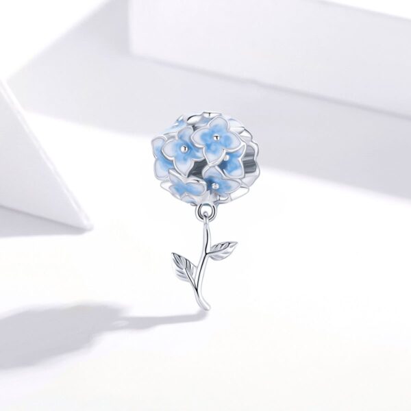 ΑΣΗΜΕΝΙΟ CHARM (925) "BLUE FLOWER ROSE" ΜΕ ΖΙΡΓΚΟΝ