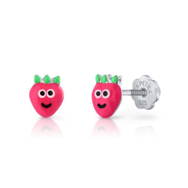 ΑΣΗΜΕΝΙΑ ΠΑΙΔΙΚΑ ΣΚΟΥΛΑΡΙΚΙΑ (925) ΚΑΡΦΩΤΑ STRAWBERRIES ΜΕ ΣΜΑΛΤΟ