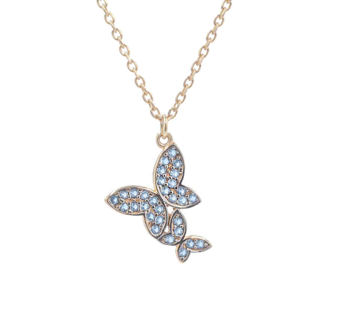 ΧΡΥΣΟ ΚΟΛΙΕ 14Κ ΠΕΤΑΛΟΥΔΑ ΜΕ ΜΠΛΕ ΖΙΡΓΚΟΝ 40187
