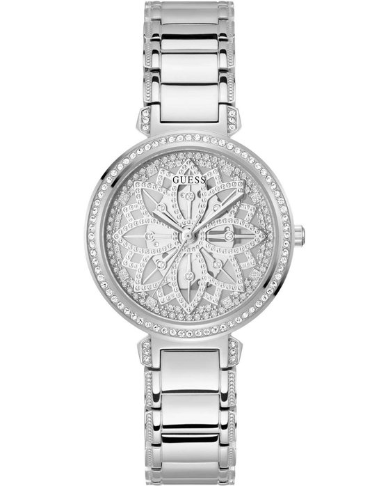 GUESS WATCH LILY CRYSTALS SILVER STAINLESS STEEL BRACELET GW0528L1