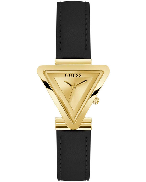 GUESS WATCH FAME BLACK LEATHER STRAP GW0548L3