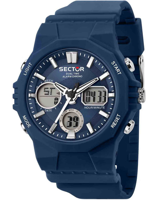 SECTOR WATCH EX-40 DUAL TIME CHRONOGRAPH BLUE SYNTHETIC STRAP R3251238002