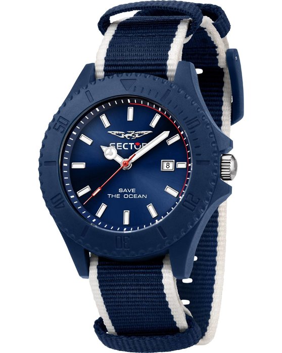 SECTOR WATCH SAVE THE OCEAN TWO TONE FABRIC STRAP R3251539001