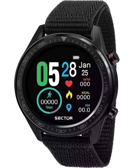SECTOR SMARTWATCH S-02 BLACK FABRIC STRAP R3251545002