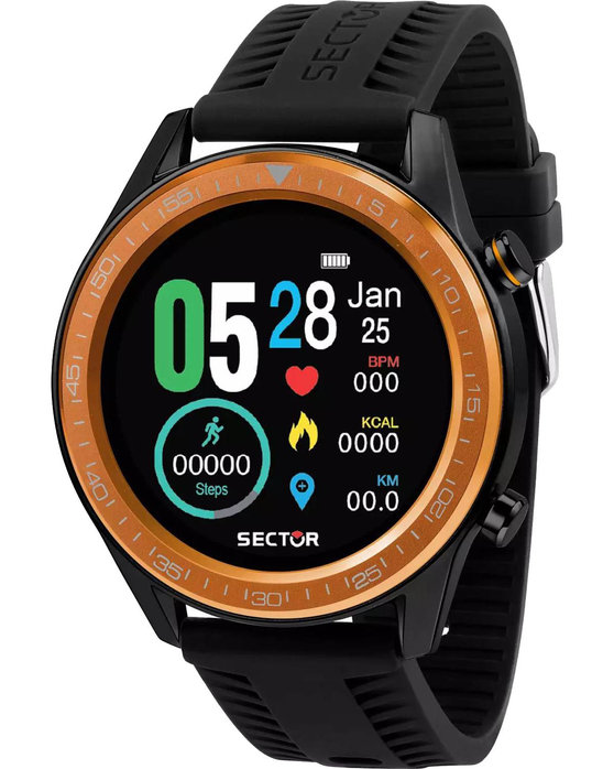 SECTOR SMARTWATCH S-02 BLACK SILICONE STRAP R3251545003