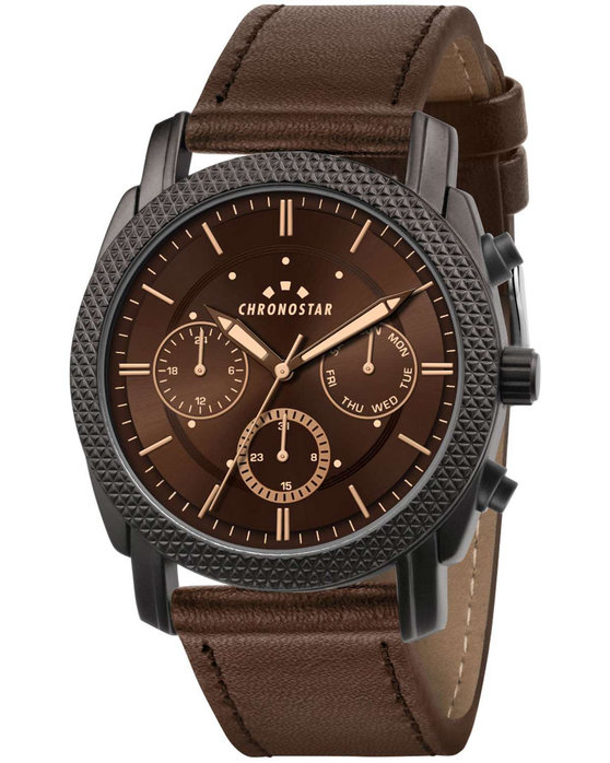 CHRONOSTAR WATCH FORCE BROWN LEATHER STRAP R3751301001