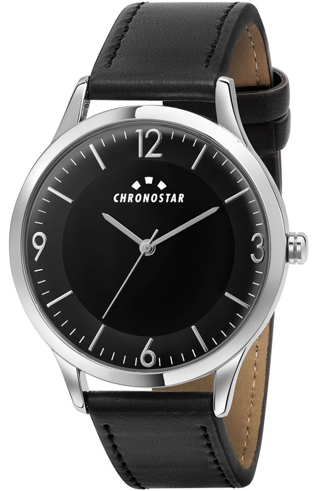 CHRONOSTAR WATCH RETRO BLACK LEATHER STRAP R3751305003