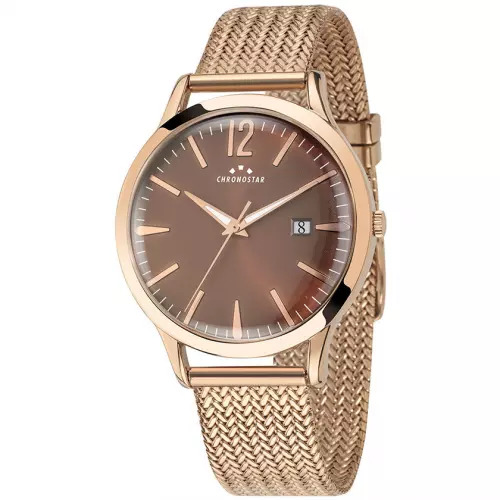CHRONOSTAR WATCH CHARLES ROSE GOLD METALLIC BRACELET