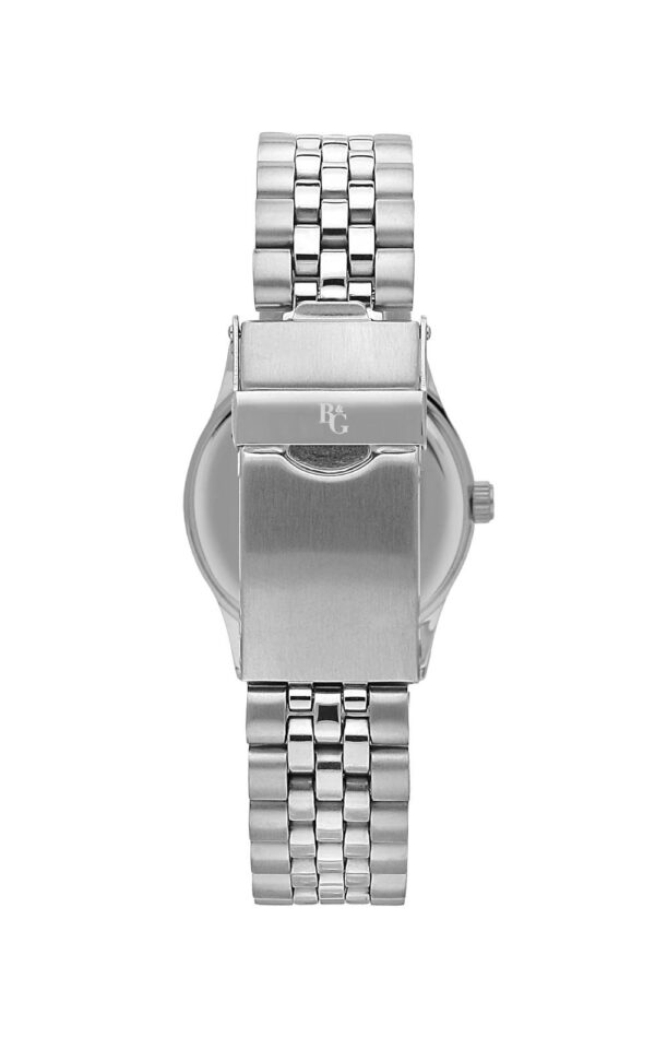 B&G WATCH LUXURY CRYSTALS SILVER METALLIC BRACELET