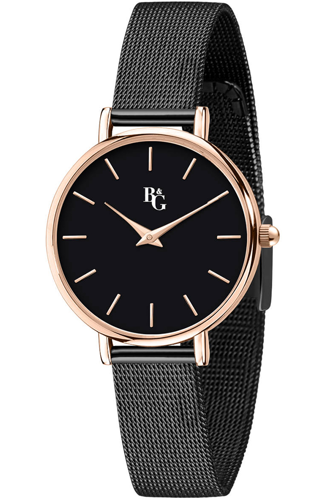 B&G. WATCH PREPPY BLACK METALLIC BRACELET R3853252544