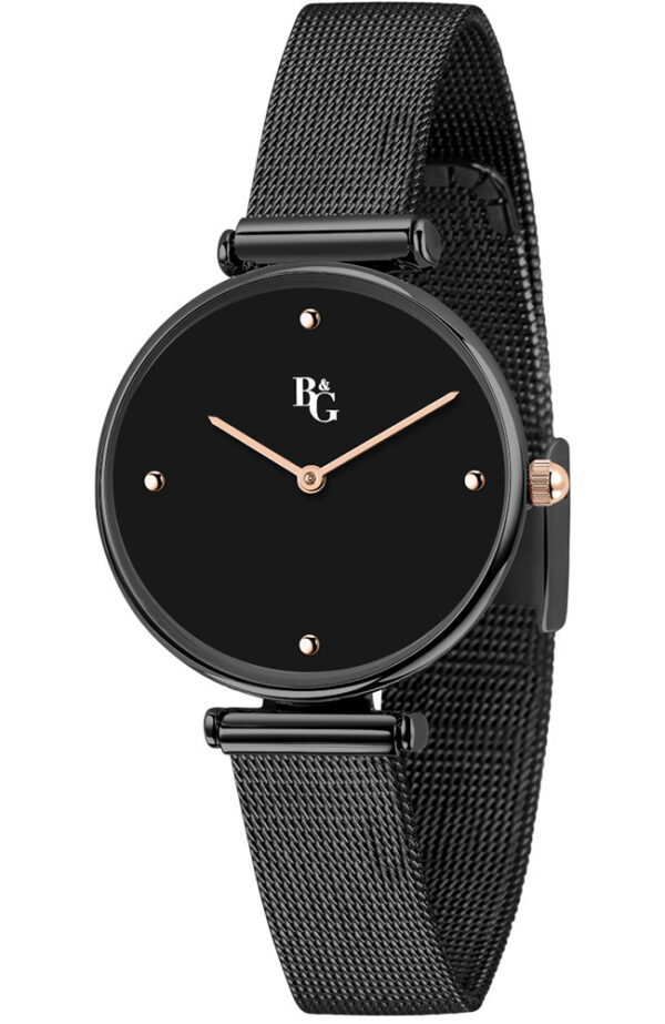 B&G WATCH CHIC BLACK METALLIC BRACELET R3853304503