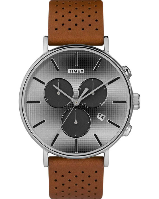 TIMEX WATCH THE FAIRFIELD CHRONOGRAPH BROWN LEATHER STRAP TW2R79900