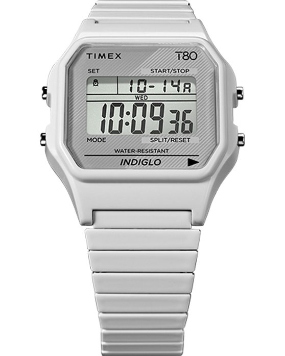 TIMEX WATCH T80 CHRONOGRAPH SILVER STAINLESS STEEL BRACELET TW2U93700
