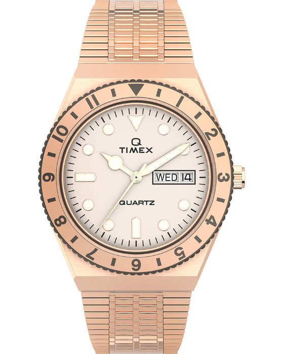 TIMEX WATCH Q REISSUE ROSE GOLD STAINLESS STEEL BRACELET TW2U95700