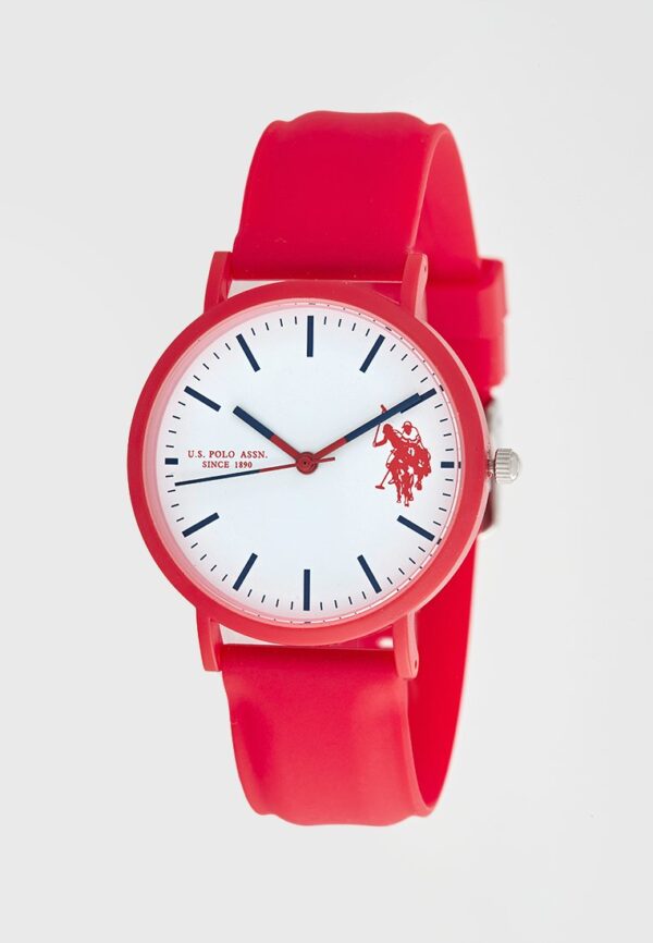 U.S POLO WOMAN WATCH RED SILICONE STRAP