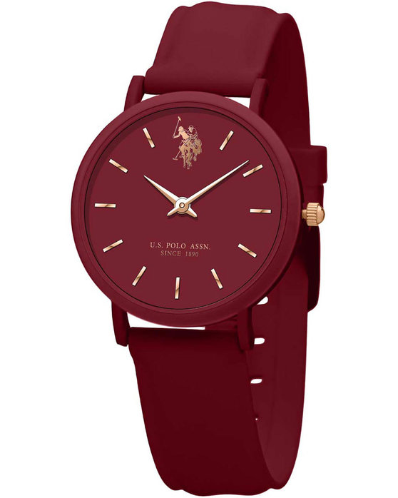 U.S POLO WATCH LUCY RED SILICONE STRAP USP8160RD
