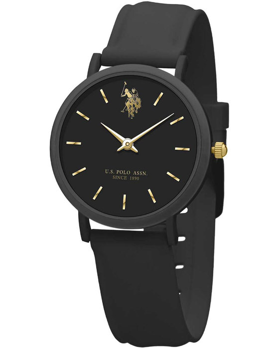 U.S POLO WATCH LUCY BLACK SILICONE STRAP