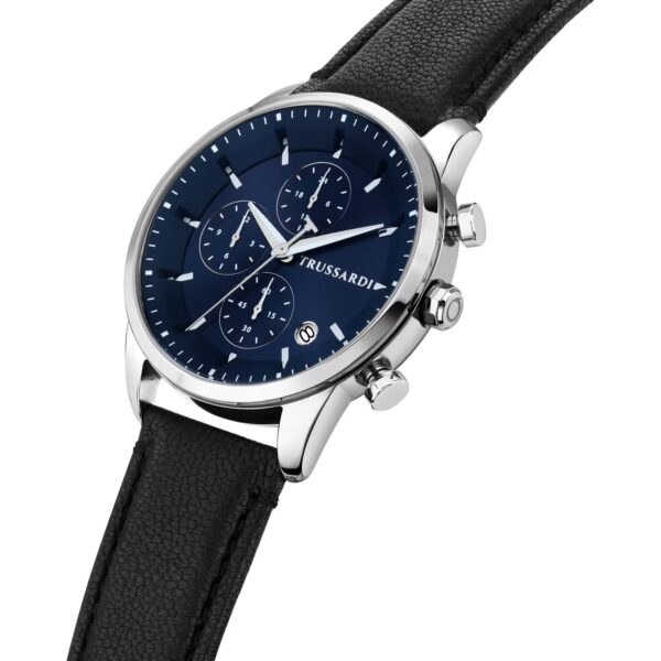 TRUSSARDI T-Bridge Chronograph Black Leather Strap