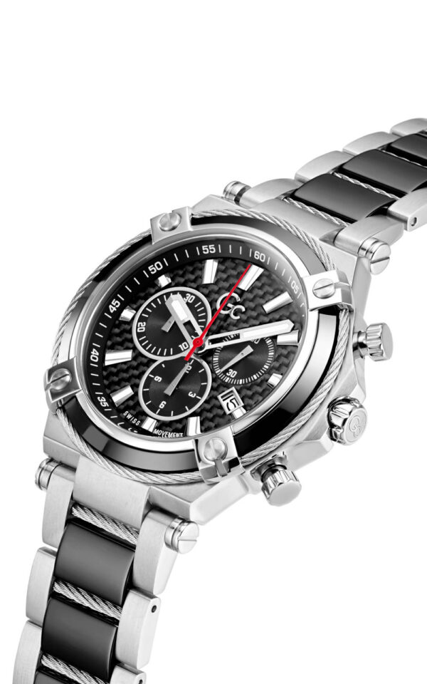 GUESS COLLECTION WATCH CABLE SPORT SILVER STAINLESS STEEL BRACELET