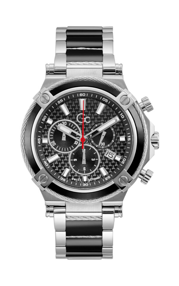 GUESS COLLECTION WATCH CABLE SPORT SILVER STAINLESS STEEL BRACELET