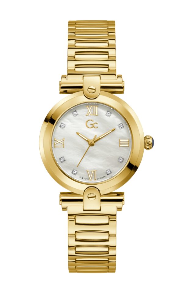 GUESS COLLECTION WATCH FUSION LADY QUARTZ GOLD STAINLESS STEEL BRACELET