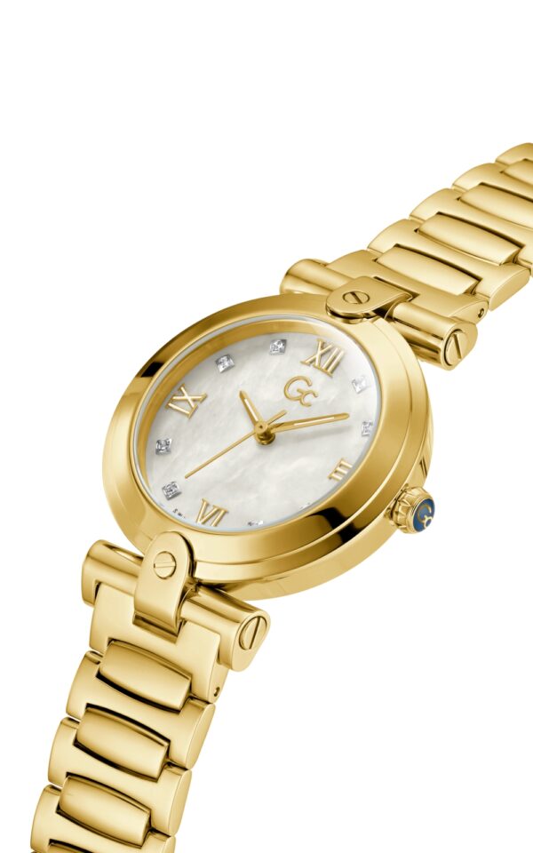 GUESS COLLECTION WATCH FUSION LADY QUARTZ GOLD STAINLESS STEEL BRACELET
