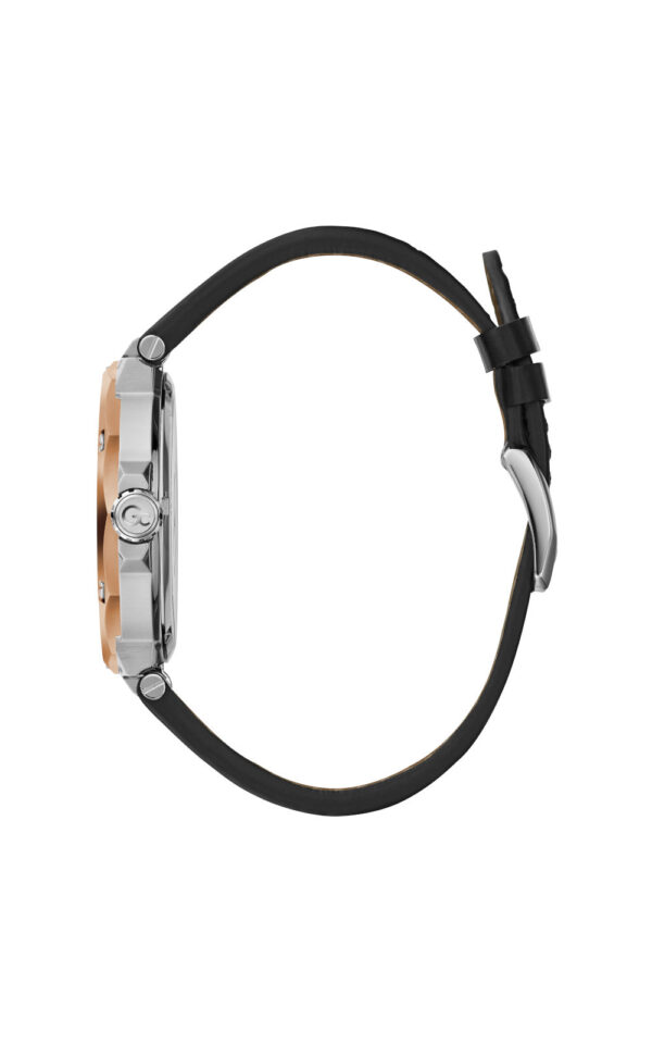 GUESS COLLECTION MEN WATCH SPIRIT BLACK LEATHER STRAP