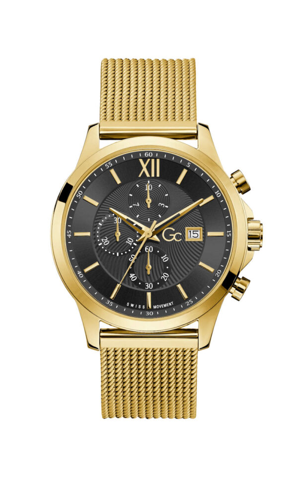 GUESS COLLECTION WATCH EXECUTIVE GOLD STAINLESS STEEL BRACELET