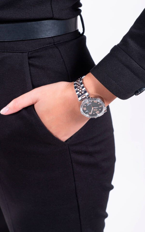 GUESS COLLECTION WATCH FLAIR CRYSTAL QUARTZ TWO TONE STAINLESS STEEL BRACELET