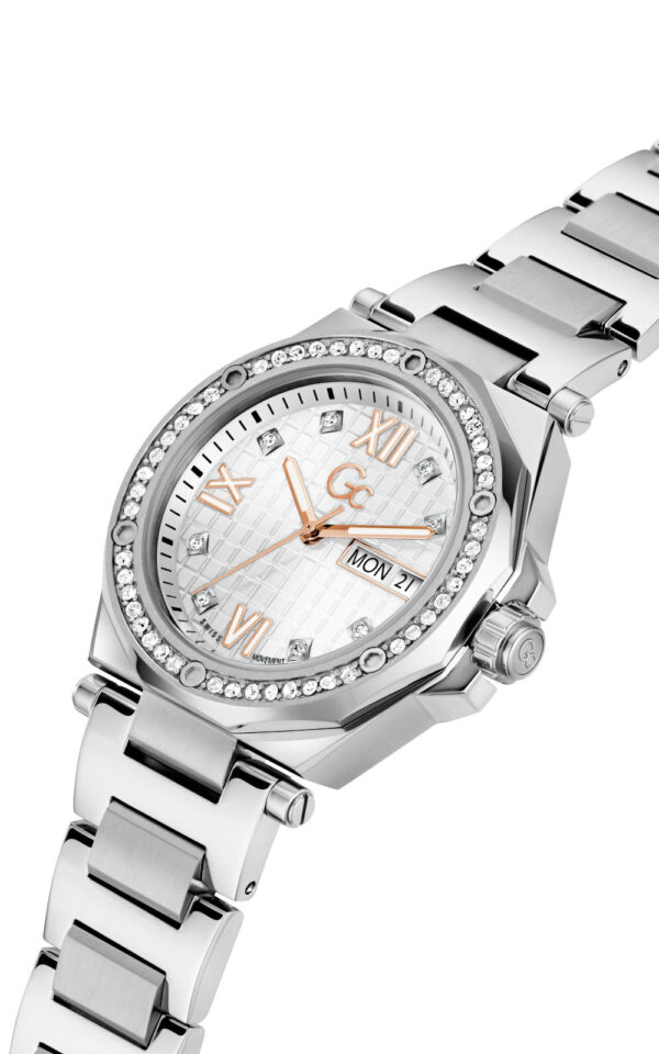 GUESS COLLECTION WATCH LEGACY LADY QUARTZ SILVER STAINLESS STEEL BRACELET