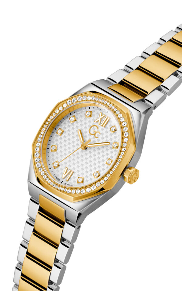 GUESS COLLECTION WATCH COUSSIN SLEEK LADY QUARTZ TWO TONE STAINLESS STEEL BRACELET