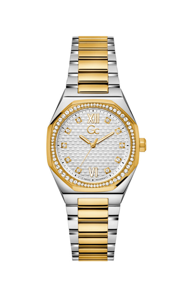 GUESS COLLECTION WATCH COUSSIN SLEEK LADY QUARTZ TWO TONE STAINLESS STEEL BRACELET