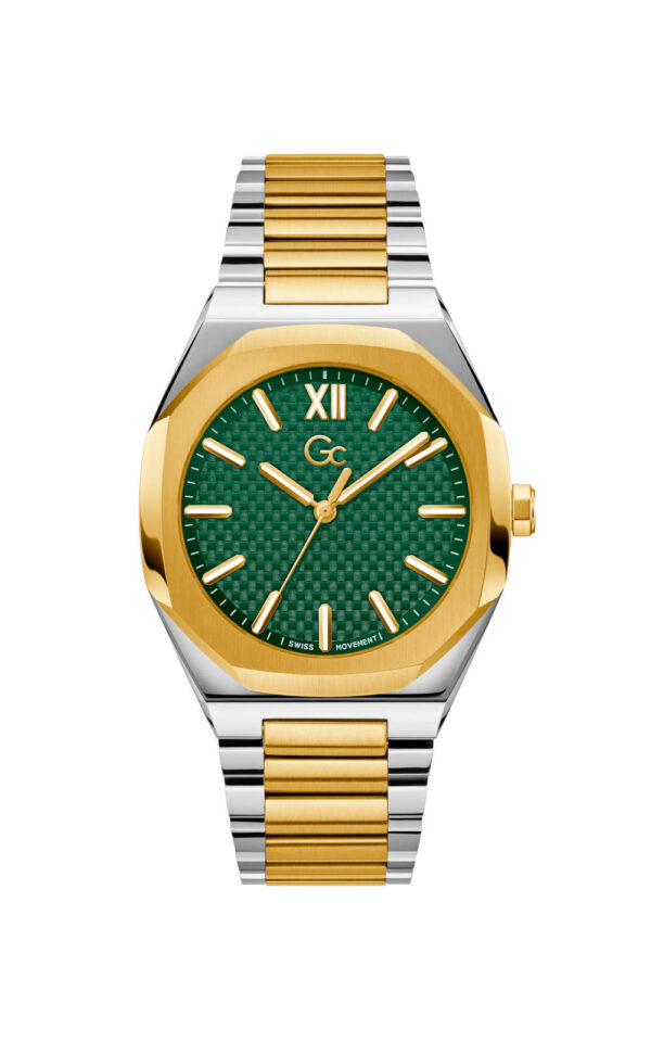 GUESS COLLECTION WATCH COUSSIN SLEEK TWO TONE STAINLESS STEEL BRACELET