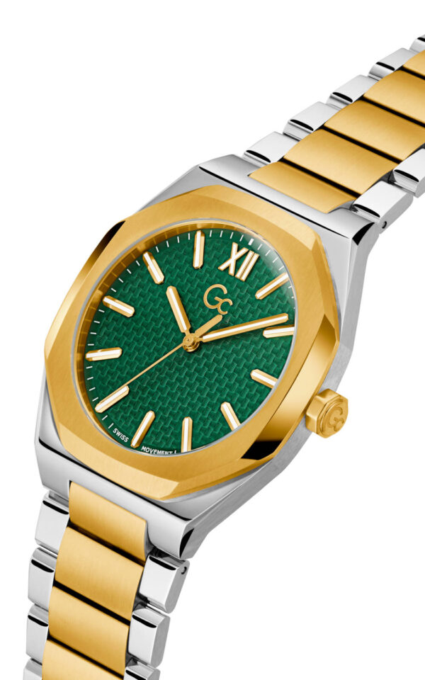 GUESS COLLECTION WATCH COUSSIN SLEEK TWO TONE STAINLESS STEEL BRACELET
