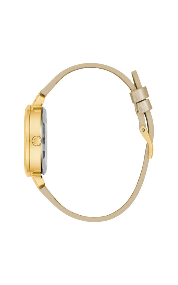 GUESS WOMAN WATCH CRYSTAL CLEAR BEIGE LEATHER STRAP
