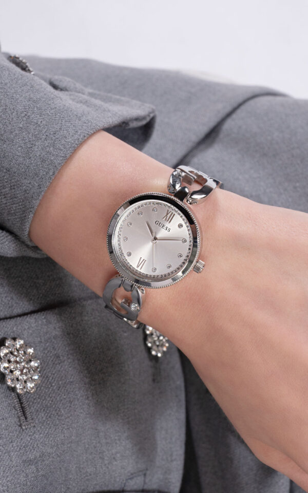 GUESS WOMAN WATCH EMPOWER SILVER STAINLESS STEEL BRACELET