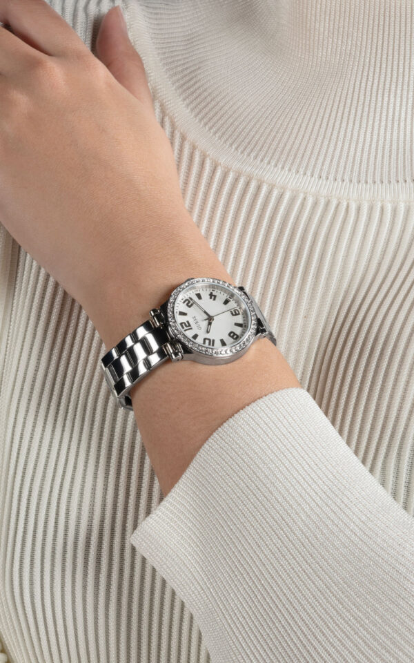 GUESS WOMAN WATCH FAWN SILVER STAINLESS STEEL BRACELET