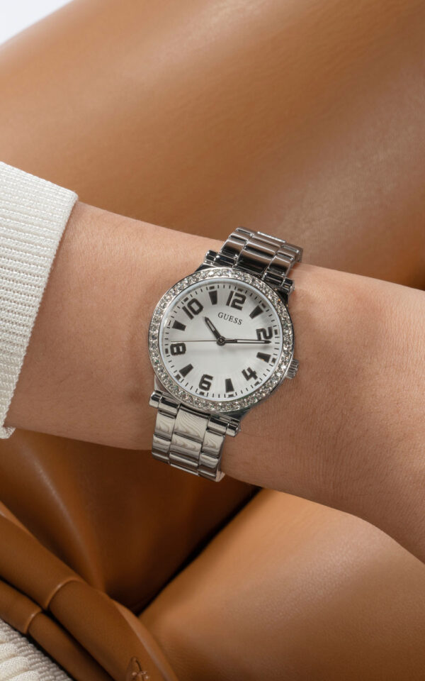 GUESS WOMAN WATCH FAWN SILVER STAINLESS STEEL BRACELET