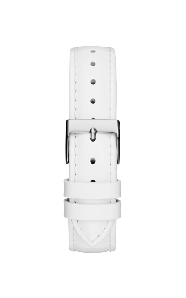 GUESS WOMAN WATCH GLITZ PLAQUE WHITE LEATHER STRAP