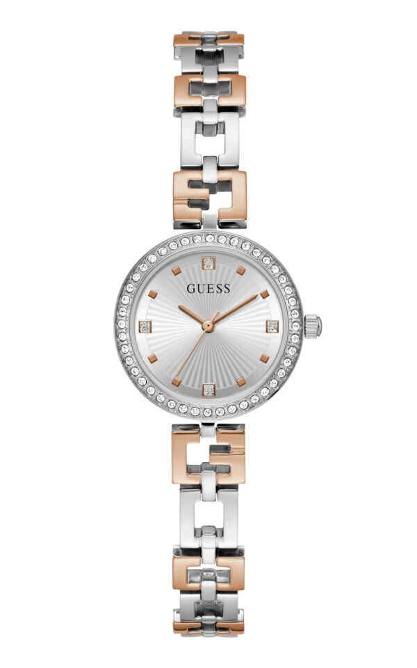 GUESS WATCH LADY G CRYSTALS TWO TONE STAINLESS STEEL BRACELET