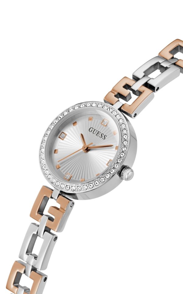 GUESS WATCH LADY G CRYSTALS TWO TONE STAINLESS STEEL BRACELET