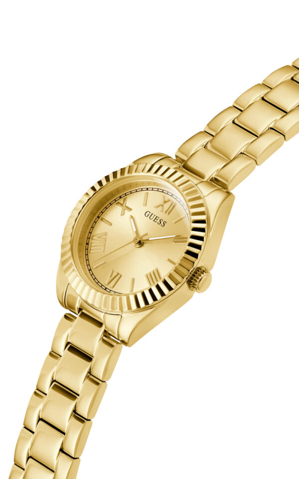 GUESS WATCH LADIES GOLD TONE ANALOG GOL STAINLESS STEEL BRACELET