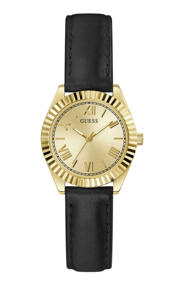 GUESS WOMAN WATCH MINI LUNA BLACK LEATHER STRAP