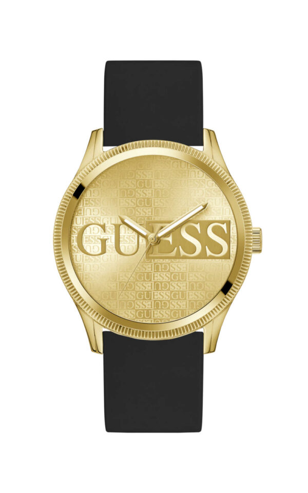GUESS MEN WATCH REPUTATION BLACK RUBBER STRAP