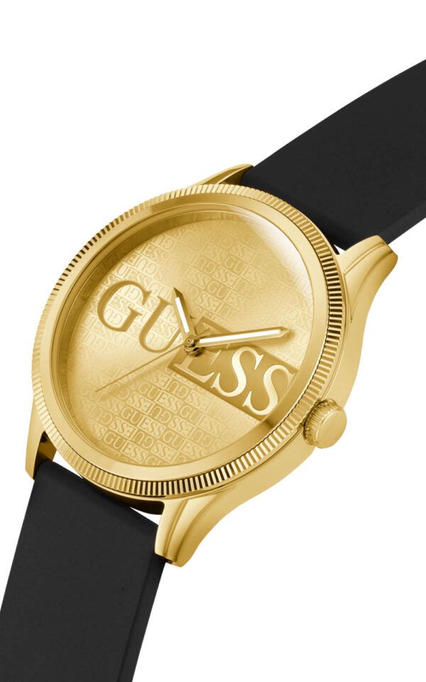 GUESS MEN WATCH REPUTATION BLACK RUBBER STRAP