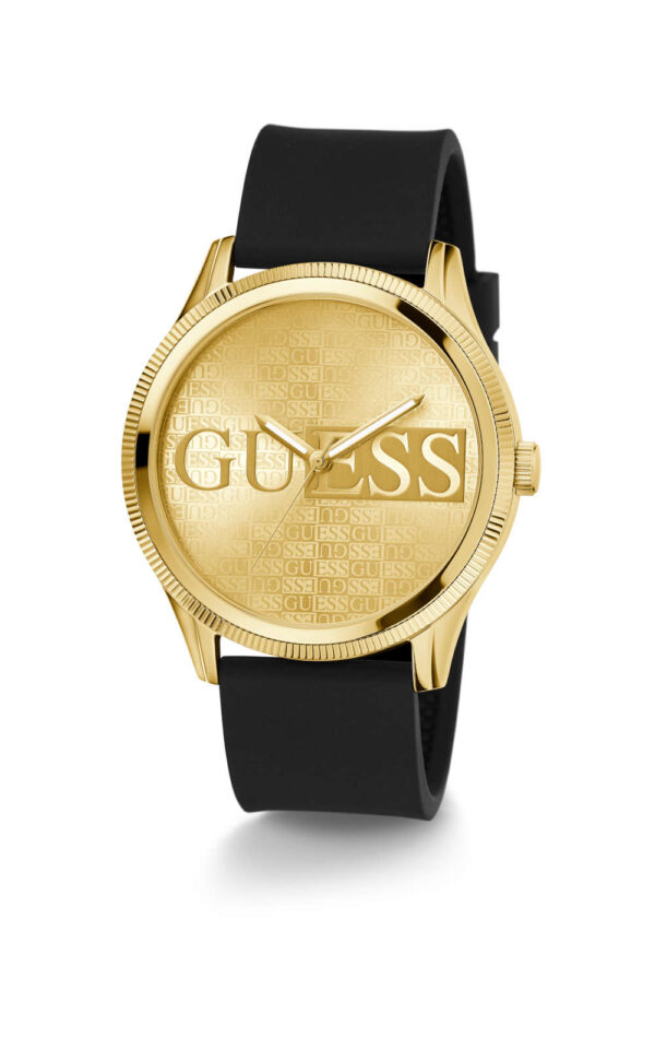 GUESS MEN WATCH REPUTATION BLACK RUBBER STRAP