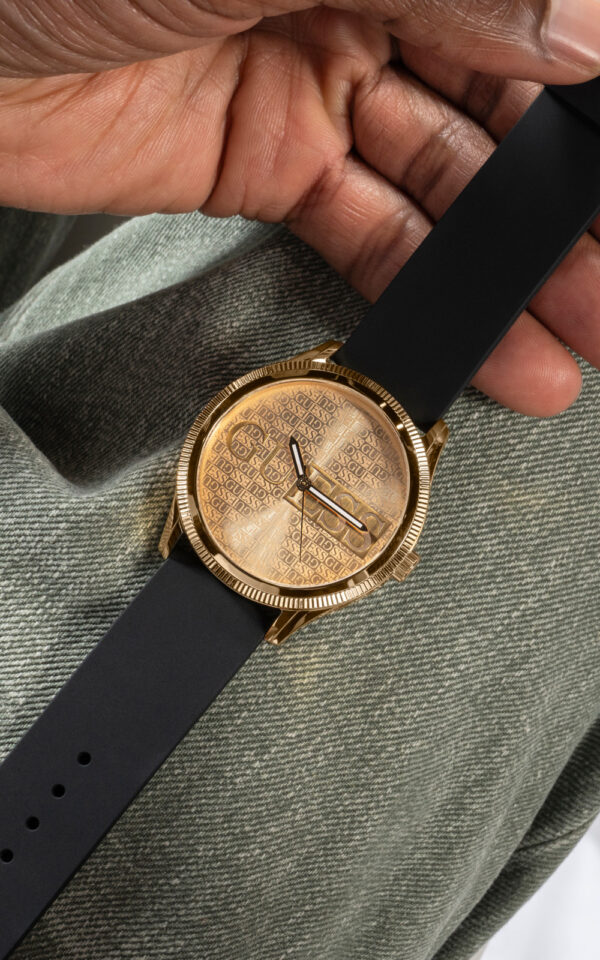 GUESS MEN WATCH REPUTATION BLACK RUBBER STRAP