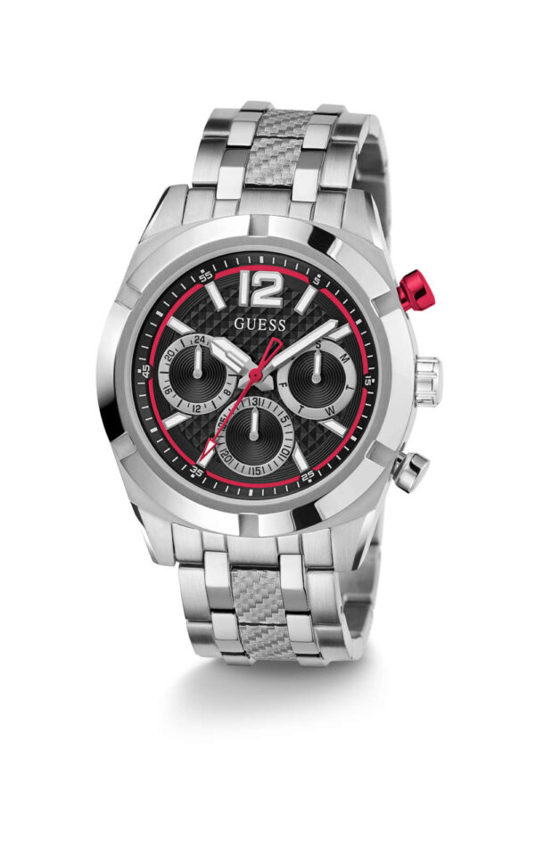 GUESS MEN WATCH RESISTANCE SILVER STAINLESS STEEL BRACELET
