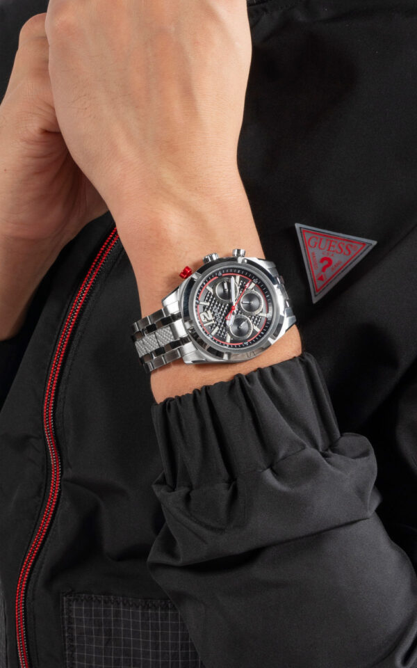 GUESS MEN WATCH RESISTANCE SILVER STAINLESS STEEL BRACELET