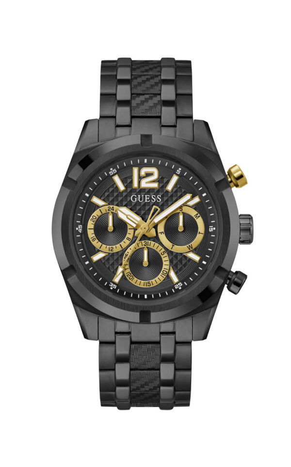 GUESS MEN WATCH RESISTANCE BLACK STAINLESS STEEL BRACELET